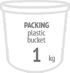 Plastic bucket, 1 kg.